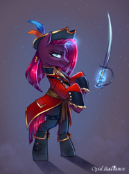 Size: 2229x3000 | Tagged: safe, artist:opal_radiance, imported from derpibooru, tempest shadow, pony, unicorn, horn, pirate, solo