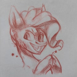 Size: 1080x1080 | Tagged: safe, artist:kingdom, imported from derpibooru, oc, oc only, pony, frown, grin, pencil drawing, sketch, smiling, solo, traditional art