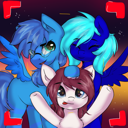 Size: 3000x3000 | Tagged: safe, artist:kristina, imported from derpibooru, oc, oc:steel warden, earth pony, pegasus, pony, unicorn, commission, horn, ych result