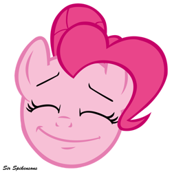 Size: 900x900 | Tagged: safe, artist:sirspikensons, imported from derpibooru, pinkie pie, earth pony, pony, mmmystery on the friendship express, eyes closed, female, head only, mare, simple background, solo, transparent background, vector