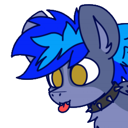Size: 1920x1920 | Tagged: safe, artist:nhale, imported from derpibooru, oc, oc only, oc:proffy floyd, pony, :p, animated, choker, commission, gif, simple background, solo, tongue out, transparent background, ych result