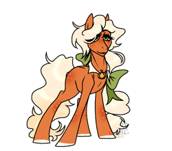 Size: 954x838 | Tagged: safe, artist:lordlyric, imported from derpibooru, oc, oc only, oc:pumpkin glade, earth pony, pony, blonde, country, cowgirl, female, food, mare, orange, solo, solo female