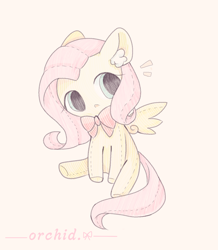 Size: 1286x1477 | Tagged: safe, artist:orchidlanlan738, imported from derpibooru, fluttershy, pegasus, pony, cute, plushie, shyabetes, solo