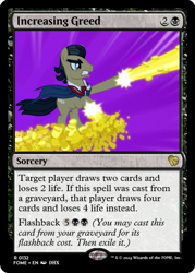 Size: 375x523 | Tagged: safe, edit, imported from derpibooru, filthy rich, earth pony, do princesses dream of magic sheep, bits, ccg, magic the gathering, necktie, trading card, trading card edit, trading card game