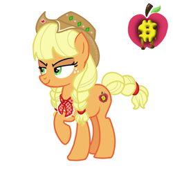 Size: 628x628 | Tagged: safe, artist:3998572077, imported from derpibooru, applejack, redesign, simple background, solo, white background