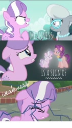 Size: 736x1309 | Tagged: safe, edit, edited screencap, imported from derpibooru, screencap, diamond tiara, silver spoon, spoiled rich, earth pony, pony, crusaders of the lost mark, season 5, female, filly, foal, mare, mother and child, mother and daughter, the pony i want to be