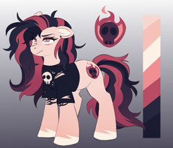 Size: 3140x2684 | Tagged: safe, artist:cheekipone, imported from derpibooru, oc, oc only, oc:melody heartburn, earth pony, clothes, earth pony oc, goth, reference sheet, shirt, t-shirt