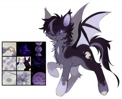 Size: 1808x1473 | Tagged: safe, artist:tiggs2_0, imported from derpibooru, oc, oc only, bat, bat pony, pony, chest fluff, ear fluff, ear tufts, fangs, flower, full moon, male, moodboard, moon, photo, simple background, stallion, white background