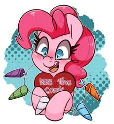 Size: 1856x2008 | Tagged: safe, artist:lou, imported from derpibooru, pinkie pie, pony, female, heart, mare, open mouth, solo
