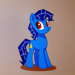 Size: 1024x1024 | Tagged: safe, imported from derpibooru, oc, oc only, oc:bluescreen pony, original species, pony, ai content, ai generated, blue screen of death, cute, generator:pony diffusion v6 xl, generator:stable diffusion, gradient background, lora model, lora:bluescreen pony, prompter:jasmindreasond, smiling, solo