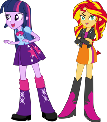 Size: 6682x7573 | Tagged: safe, imported from derpibooru, sunset shimmer, twilight sparkle, alicorn, equestria girls, my little pony equestria girls, simple background, transparent background, twilight sparkle (alicorn), vector