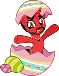 Size: 771x1000 | Tagged: safe, artist:mickey1909, imported from derpibooru, oc, oc only, oc:mickey motion, unicorn, base used, easter, easter egg, holiday, horn, simple background, solo, transparent background