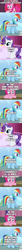 Size: 500x5698 | Tagged: safe, edit, edited screencap, imported from derpibooru, screencap, pinkie pie, rainbow dash, rarity, earth pony, pegasus, pony, unicorn, april fools, april fools 2024, april fools joke, comic, dark comedy, female, horn, improv, mare, screencap comic, seth macfarlane, stand up comedy, ted