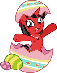 Size: 771x1000 | Tagged: safe, artist:mickey1909, imported from derpibooru, oc, oc only, oc:minnie motion, unicorn, base used, easter, easter egg, female, holiday, horn, simple background, solo, transparent background