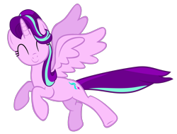 Size: 1693x1278 | Tagged: safe, edit, editor:puroperopony, imported from derpibooru, vector edit, starlight glimmer, alicorn, pony, ^^, alicornified, eyes closed, female, flying, mare, race swap, simple background, solo, starlicorn, transparent background, vector, xk-class end-of-the-world scenario