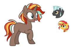 Size: 1024x691 | Tagged: safe, artist:sapphiretwinkle, imported from derpibooru, sunset shimmer, thunderlane, unicorn, female, horn, mare, offspring, parent:sunset shimmer, parent:thunderlane, simple background, transparent background