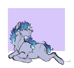 Size: 1620x1488 | Tagged: safe, artist:cactiflowers, imported from derpibooru, oc, earth pony, pony, lying down, male, prone, solo, stallion