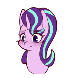 Size: 992x1082 | Tagged: safe, artist:chiefywiffy, imported from derpibooru, starlight glimmer, pony, unicorn, eye clipping through hair, eyebrows, eyebrows visible through hair, female, horn, simple background, solo, white background