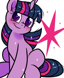 Size: 657x802 | Tagged: safe, artist:paperbagpony, imported from derpibooru, twilight sparkle, pony, female, mare, simple background, sparkles, white background