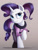 Size: 3000x4000 | Tagged: safe, artist:ncmares, imported from derpibooru, rarity, pony, unicorn, clothes, cute, female, gradient background, high res, horn, looking at you, mare, raised hoof, raribetes, signature, smiling, smiling at you, socks, solo, stockings, tail, thigh highs