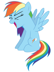 Size: 5344x7117 | Tagged: safe, artist:mlptmntfan2000, imported from derpibooru, rainbow dash, pegasus, pony, absurd resolution, cute, dashabetes, eyes closed, female, mare, open mouth, simple background, sitting, solo, spread wings, transparent background, vector, wings