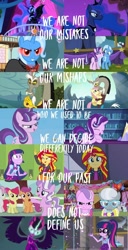 Size: 736x1432 | Tagged: safe, edit, edited screencap, imported from derpibooru, screencap, apple bloom, diamond tiara, discord, fluttershy, princess luna, sci-twi, scootaloo, silver spoon, starlight glimmer, sunset shimmer, sweetie belle, twilight sparkle, alicorn, draconequus, earth pony, pegasus, pony, unicorn, call of the cutie, equestria girls, equestria girls series, friendship is magic, luna eclipsed, magic duel, season 1, season 2, season 3, season 5, season 6, the cutie re-mark, the return of harmony, to where and back again, alicorn amulet, cutie mark crusaders, discovery family, discovery family logo, female, filly, foal, horn, hub logo, library, logo, mare, midnight sparkle, my little pony equestria girls: friendship games, my little pony equestria girls: rainbow rocks, ponyville town hall, s5 starlight, the hub, twilight's castle, twilight's castle library