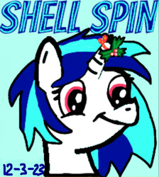 Size: 880x980 | Tagged: safe, artist:shell spin, imported from derpibooru, dj pon-3, vinyl scratch, blue background, cyan background, simple background, solo