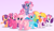 Size: 2941x1700 | Tagged: safe, artist:pigeorgien, imported from derpibooru, imported from twibooru, cheerilee (g3), pinkie pie (g3), rainbow dash (g3), scootaloo (g3), starsong, sweetie belle (g3), toola roola, earth pony, pegasus, pony, unicorn, base used, core seven, cute, female, filly, g3, g3 to g4, g3.5, g3.5 to g4, generation leap, mare, pigeorgien is trying to murder us, redesign, toola-roola