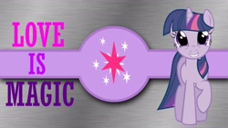 Size: 1920x1080 | Tagged: safe, artist:barrfind, artist:moongazeponies, imported from derpibooru, twilight sparkle, pony, unicorn, cutie mark, female, looking at you, mare, raised hoof, smiling, smiling at you, solo, unicorn twilight, wallpaper