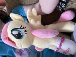 Size: 3088x2316 | Tagged: safe, imported from derpibooru, fluttershy, human, clothes, irl, irl human, photo, plushie, socks