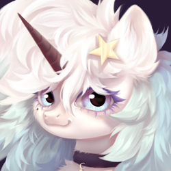 Size: 4000x4000 | Tagged: safe, artist:unt3n, imported from derpibooru, oc, pony, unicorn, choker, horn, solo