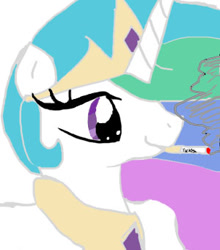 Size: 300x341 | Tagged: safe, artist:fluor1te, imported from derpibooru, princess celestia, alicorn, pony, 2012, bust, cigarette, crown, doodle, female, jewelry, mare, peytral, portrait, regalia, simple background, smiling, smoke, smoking, solo, tiara, white background