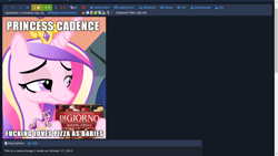 Size: 1366x768 | Tagged: safe, edit, edited screencap, imported from derpibooru, screencap, princess cadance, derpibooru, april fools 2024, caption, desktop ponies, digiorno, food, image macro, meme, meta, pixel art, pizza, pizza box, sprite, text, vulgar