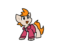 Size: 937x761 | Tagged: safe, artist:zutcha, imported from derpibooru, earth pony, pony, crossover, futurama, looking up, male, open mouth, open smile, philip j. fry, ponified, simple background, smiling, solo, stallion, white background