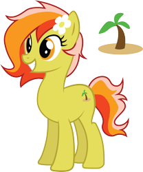 Size: 2246x2697 | Tagged: safe, artist:duskthebatpack, imported from ponybooru, oc, oc:fruity drink, flower, flower in hair, palm tree, reference sheet, tree, vector