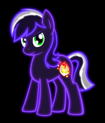 Size: 3400x4000 | Tagged: safe, artist:rendelline, imported from derpibooru, oc, oc only, oc:proudy hooves, earth pony, pony, 2014, black background, confident, earth pony oc, high res, male, neon, simple background, smiling, smug, solo, stallion