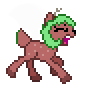 Size: 86x86 | Tagged: safe, artist:frilanka, edit, imported from derpibooru, oc, oc only, oc:jora asters, deer, april fools 2024, female, frightened, pixel art, running, simple background, solo, transparent background