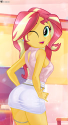 Size: 1160x2131 | Tagged: safe, artist:charliexe, sunset shimmer, equestria girls, breasts, clothes