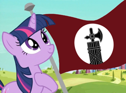 Size: 1166x858 | Tagged: safe, imported from twibooru, twilight sparkle, pony, fascio, fascism, fascist, fascist symbol, flag, image, mlpol, nazi, png