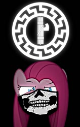 Size: 649x1024 | Tagged: safe, artist:deathp0ny, editor:dpr, imported from twibooru, pinkie pie, pony, altbrony, esoteric, fascism, fascist, fascist symbol, image, mysticism, nazi, needs more jpeg, neo fascist, occultism, pinkamena diane pie, siege mask