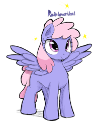 Size: 730x934 | Tagged: safe, artist:ricy, rainbowshine, pegasus, pony, female, mare, shooting star, simple background, solo, spread wings, stars, transparent background, wings