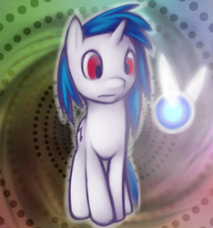 Size: 1196x1280 | Tagged: safe, artist:florecentmoo, imported from derpibooru, dj pon-3, vinyl scratch, unicorn, horn, navi, red eyes, the legend of zelda, wrong eye color