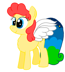 Size: 3023x3351 | Tagged: safe, artist:professorventurer, imported from derpibooru, oc, oc only, oc:power star, pegasus, experiment, female, mare, pegasus oc, rule 85, show accurate, simple background, solo, super mario 64, super mario bros., transparent background, wings