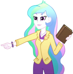 Size: 2471x2520 | Tagged: safe, edit, edited screencap, editor:homersimpson1983, imported from derpibooru, screencap, princess celestia, human, equestria girls, background removed, book, female, not a vector, principal celestia, simple background, solo, transparent background