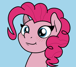 Size: 2048x1821 | Tagged: safe, artist:ewoudcponies, imported from derpibooru, pinkie pie, earth pony, pony, blue background, bust, cute, female, portrait, simple background, smiling, solo