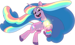 Size: 1375x827 | Tagged: safe, edit, edited screencap, editor:pascalmulokozi2, imported from derpibooru, screencap, izzy moonbow, pony, unicorn, spoiler:g5, spoiler:my little pony: tell your tale, spoiler:tyts02e00, background removed, female, g5, horn, izzy rainbow, mare, my little pony: tell your tale, not a vector, open mouth, open smile, smiling, solo, the blockywockys, unshorn fetlocks