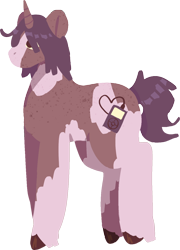 Size: 956x1327 | Tagged: safe, artist:clandestine, derpibooru exclusive, imported from derpibooru, oc, oc only, unicorn, blaze (coat marking), coat markings, facial markings, hooves, horn, ipod, lineless, looking sideways, ponysona, simple background, solo, spots, standing, tail, transparent background, unshorn fetlocks