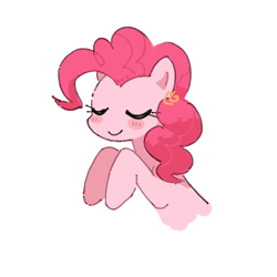 Size: 600x600 | Tagged: safe, artist:fuyugi, imported from derpibooru, pinkie pie, earth pony, pony, eyes closed, simple background, smiling, white background