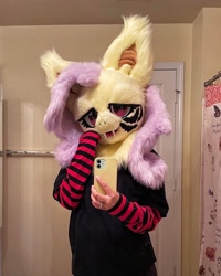 Size: 1440x1800 | Tagged: safe, artist:limeythecheetah, imported from derpibooru, fluttershy, bat pony, arm warmers, bat ponified, cellphone, clothes, flutterbat, fursuit, indoors, irl, phone, photo, ponysuit, race swap, selfie