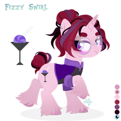 Size: 1920x1920 | Tagged: safe, artist:kabuvee, imported from derpibooru, oc, oc only, oc:fizzy swirl, pony, unicorn, clothes, female, glasses, horn, mare, simple background, solo, transparent background